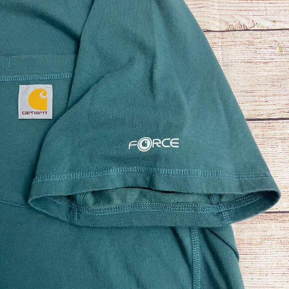 Carhartt Force Relaxed Fit Pocket Tee 2XL Green Short Sleeve Work Shirt Men's - Picture 8 of 9
